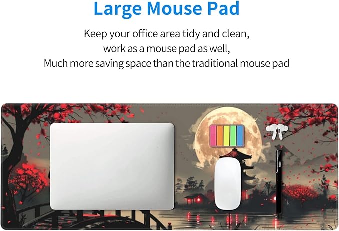 Mouse Pad Gaming - Large Mouse Pad for Desk with Waterproof Surface & Durable Design Desk Mat for Desktop & Office Accessories (Midnight Blossoms)