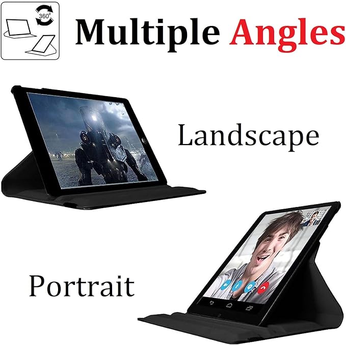 Vultic Rotating Case for iPad Air 13 inch M4/M3/M2 [2026/2025/2024], 360 Degree Stand [Auto Sleep/Wake] Folio PU Leather Smart Cover (Red)