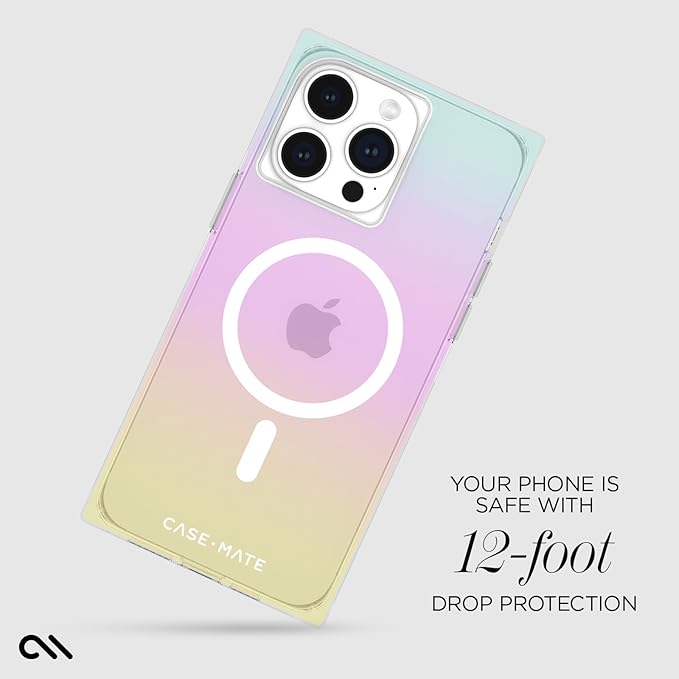 Case-Mate iPhone 15 Pro Max Case for Women - Compatible with MagSafe - 12ft Drop Protection - 6.7" Magnetic Case for iPhone 15 Pro Max - Shockproof, Anti-Scratch Phone Cover - BLOX Iridescent Rainbow