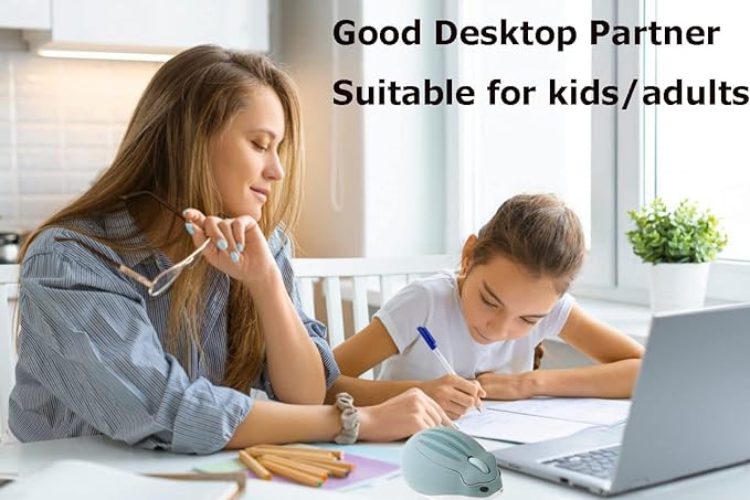 2.4GHz Wireless Mouse Cute Hamster Shape Less Noice Portable Mobile Optical 1200DPI USB Mice Cordless Mouse for PC Laptop Computer Notebook MacBook Kids Girl Men Women Mom Dad Gift (Blue)