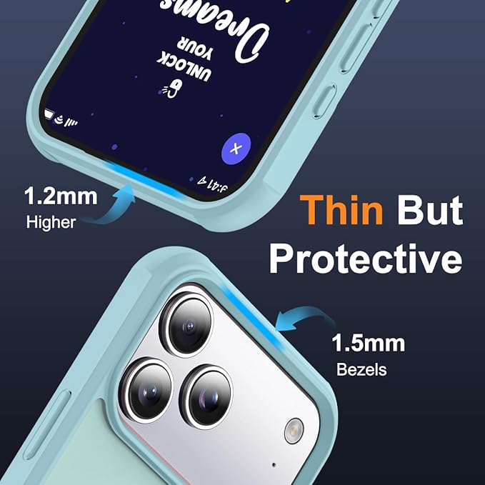 SKYLMW Compatible with iPhone 17 Pro Max Case with Invisible Magnetic O-Ring Stand Military-Grade Translucent Case for iPhone 17 ProMax 6.9" [Compatible with Mag-Safe][Great Grip Feeling], Blue