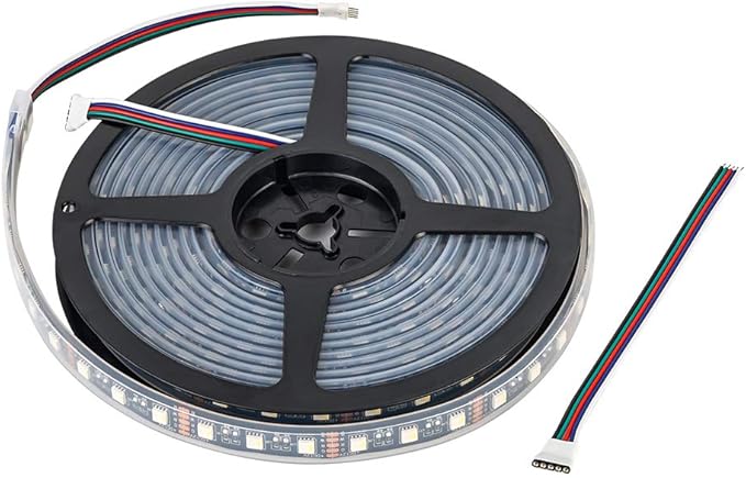 BTF-LIGHTING RGBW LED Strip Lights,UL Listed,5050 4 Colors in 1 RGB + 6000K-7000K Cool White,12V DC,16.4ft/5m 60LEDs/m 12mm Black PCB, IP67 Waterproof for Home Decoration(No Adapter or Controller)
