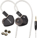 Klean in Ear Monitor, Wired Gaming Earbud, 10mm DLC Diaphragm Dynamic Driver, Wired Earbuds with Interchangeable Tuning Nozzles, HiFi IEM for Audiophile, Musician & Gaming (Black, 3.5mm)