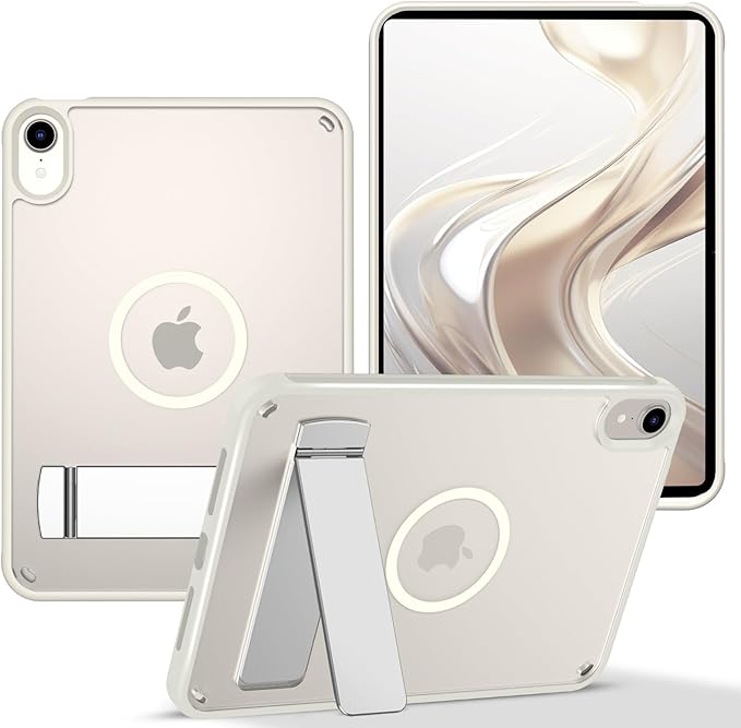GUAGUA for iPad mini 7 Case 2024 (A17 Pro), Magnetic Mini 7th/6th Generation Case with Stand(2024/2021) with Pencil Holder Slim Protective Kickstand Case for iPad mini 7th/6th 8.3'', Space Gray