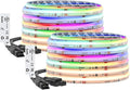 BTF-LIGHTING FCOB COB LED Strip Light IP66, WS2814 Smart IC RGBW 3000K Color Chasing Light, UL Listed DC24V 32.8FT 784LEDs/m High Density 10mm Width for Home Party DIY Decor(No Adapter or Controller)