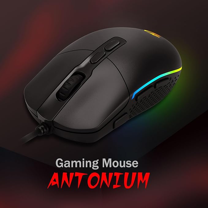Redragon M719 Antonium RGB Gaming Mouse, 10,000 DPI Optical Wired Gamer Mice with 8 Programmable Buttons & 8 Backlit Modes, Software Supports DIY Keybinds Rapid Fire Button