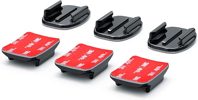 Helmet Adhesive Sticky Mounts Curved Attachment Flat 3M Mount Compatible with GoPro Hero 13 12 11 10 Max 9 8 7 6 5 4 Session DJI Osmo Action Cameras (6 Packs)