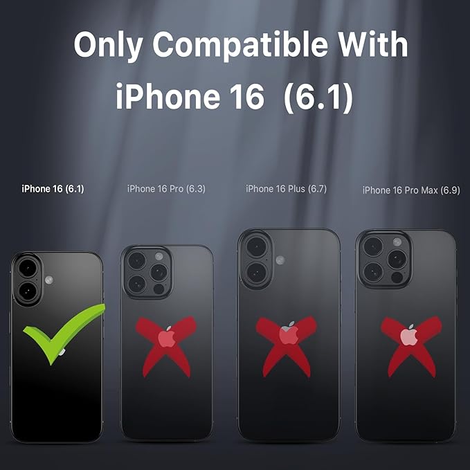 M MYBAT PRO Maverick Series for iPhone 16 6.1 Case with Belt Clip Holster,[Compatible with Magsafe] w/Screen Protector,Anti-Drop,Shockproof,with 360°Rotating Kickstand,Heavy Duty Protection