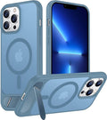 Magnetic Compatible with iPhone 13 Pro Max Case, [Built-in Invisible Kickstand][Compatible with MagSafe][Military Grade Shockproof] Slim Translucent Matte Phone Case for iPhone 13 Pro Max 6.7"