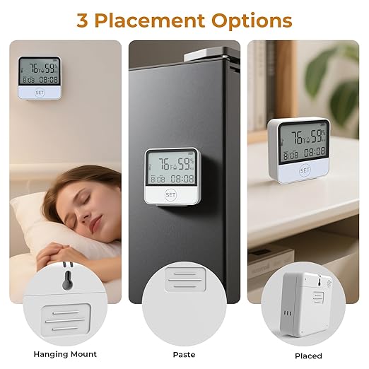 4 in 1 WiFi Thermometer Humidity Meter Baby Thermometer Hygrometer with Remote App Control Digital Temperature and Humidity Sensor for House Wine Cellar Greenhouse