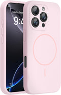 Miracase Magnetic for iPhone 16 Pro Max Case, [Soft Anti-Scratch Microfiber Lining], Compatible with MagSafe, Liquid Silicone Case Shockproof Drop Protection Phone Case for 16 ProMax,Sand Pink