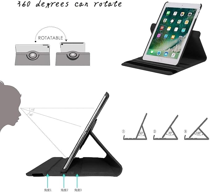 360 Rotating Stand Smart Case for iPad Air (3rd Gen) 10.5" & iPad Pro 10.5" - Auto Wake/Sleep Feature, Colorful Starry Sky