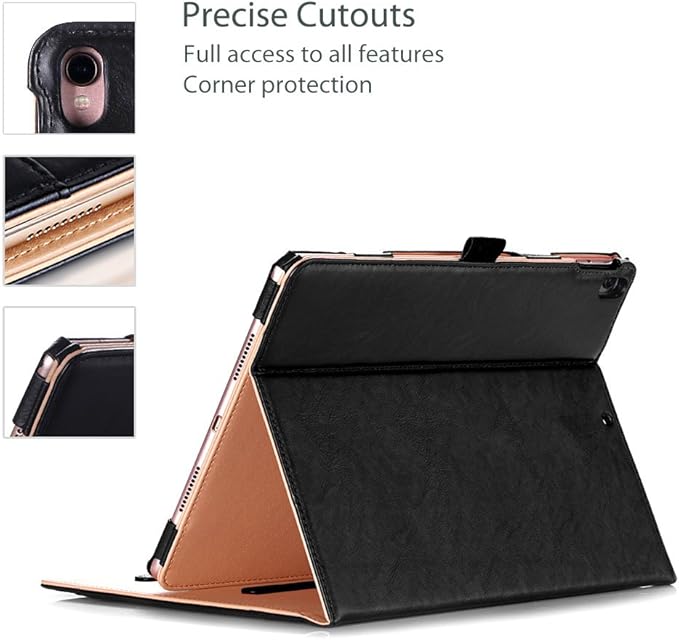 ProCase Case for iPad Air (3rd Gen) 10.5" 2019/iPad Pro 10.5" 2017, Vintage PU Leather Stand Folio Cover for iPad Air 3/iPad Pro 10.5-inch Multiple Viewing Angles with Pencil Holder -Black