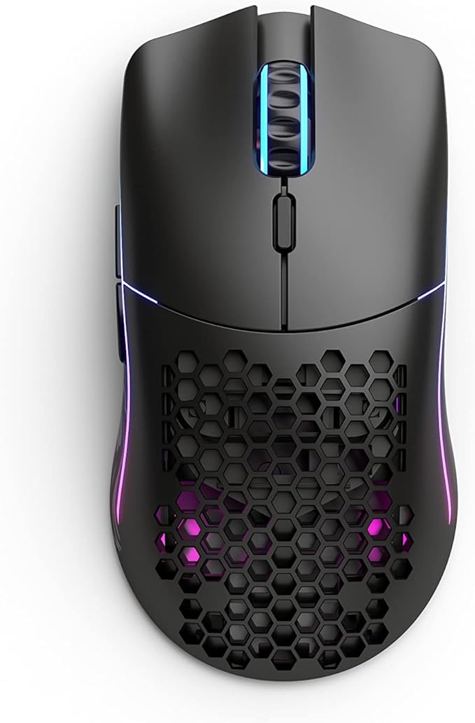 GLORIOUS Model O Wireless Gaming Mouse - Superlight, 69g Honeycomb Design, RGB, Ambidextrous, Lag Free 2.4GHz Wireless, Up to 71 Hours Battery - Matte Black