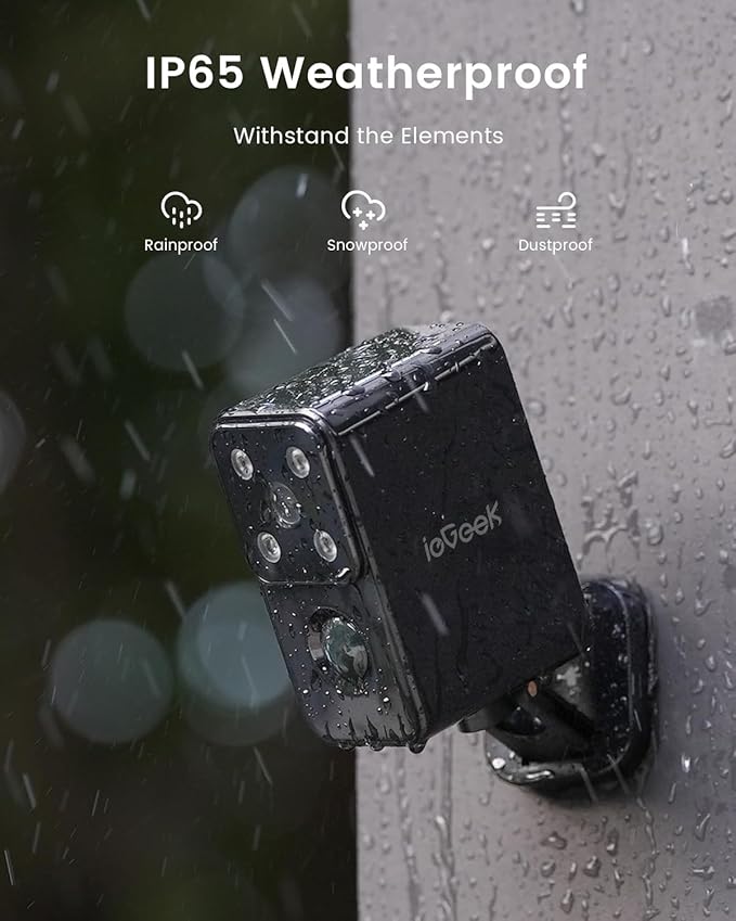 ieGeek Outdoor Camera Wireless Home Security Cameras Pan Rotating 180°, 2K Battery Powered WiFi Security Camera with AI Motion Detection, Color Night Vision, 2-Way Talk,IP66 Waterproof,No Monthly Fee