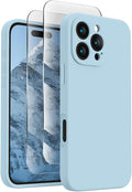 FireNova Designed for iPhone 16 Pro Max Case, Silicone Upgraded [Camera Protection] Phone Case, Soft Anti-Scratch Microfiber Lining Inside, 2024, Sky Blue