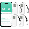 WLAN Thermometer Hygrometer Sensor, Wireless Smart Temperature and Humidity Digital Display Monitor, with Remote App Notification Alert for Home, Greenhouse(4 Pack)