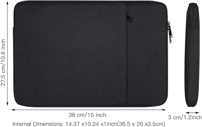 Portable Drawing Tablet Sleeve Carrying Case for HUION KAMVAS 13/ Inspiroy 2 Large/H1060P/H950P, XP-Pen Deco 01 V3, Black