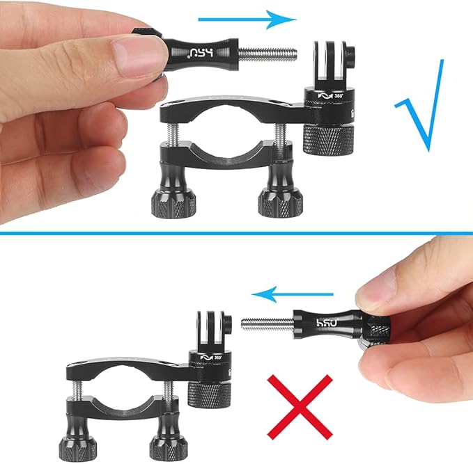 HSU Bike Handlebar Mount for GoPro, 360° Rotation Seat Post, 0.6-1.3inch Go Pro Motorcycle Mount Compatible with Hero 13/12/11/10/9/8/7/6, DJI Osmo Action AKASO and Other Action Cameras (Black)