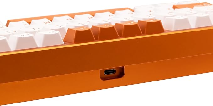 KEEBMONKEY WOBKEY Rainy 75 Aluminum HMX/JWK Switches Mechanical Keyboard with Superior Acoustics, Wired, BT, 2.4G Wireless Connectivity (Pro Orange(Mirrored Glass Weight))