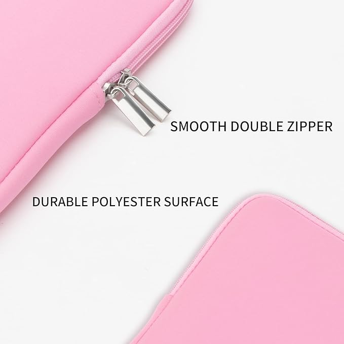 RAINYEAR Laptop Sleeve Protective Case Soft Lining Zipper Cover Padded Carrying Bag Compatible with Notebook Computer Ultrabook Chromebook,13"-13.3", Pink (Upgraded Version)