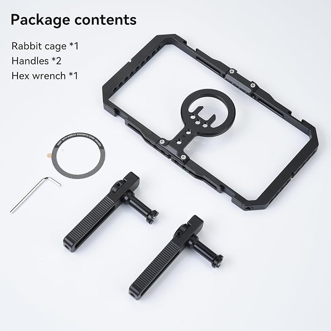 UTEBIT Universal Quick Release Phone Cage, Smartphone Video Rig Kit with Handles, Aluminum Handheld Filmmaking Vlogging Case Stabilizer for Videomaker, for iPhone 17/16/15, for Android Phones, Samsung
