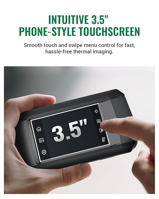 HP96 Thermal Imaging Camera,3.5" Touch Screen Thermal Camera with Visual Camera, Intelligent Scene Detection, 240 x 240 Super Resolution, 96 x 96 IR Resolution, 25 Hz Video Recording, -4°F to 662°F