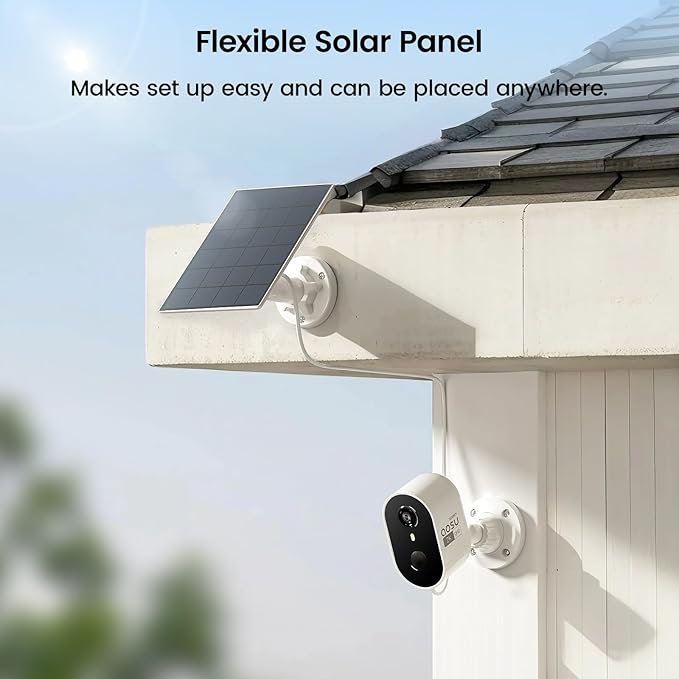 aosu 2K Solar Security Cameras Wireless Outdoor, Solar Outdoor Camera for Home Security, WiFi Camera with Color Night Vision, PIR Human Detection, 2-Way Talk, IP66 Waterproof (2 Pack)