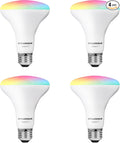 Sylvania WiFi LED Smart Light Bulb, 65W Equivalent Full Color and Tunable White BR30, Dimmable, Works with Alexa and Google Home Only - 4 Pack (75688)