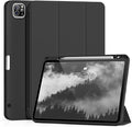 Aoub New iPad Pro 12.9 Case 6th Generation 2022 / 5th Gen 2021/ 4th Gen 2020 with Built-in Pencil Holder, Auto Wake/Sleep, Slim Stand Soft Back Shell Smart Cover for iPad Pro 12.9 Inch, Black