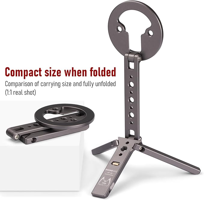 Ultra-Compact Magnetic Tripod for iPhone | Foldable Hook Design, 20 N52 Magnets, Cold Shoe & 1/4" Screw - Phone Stand for iPhone 12-17 & MagSafe Devices
