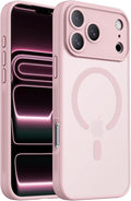 Symcele Designed for iPhone 17 Pro Max Case, Compatible with MagSafe, [Camera Protection] [15FT Military Drop Protection] Shockproof Translucent Matte Anti-Slip Phone Case, 6.9", 6.9", Pink