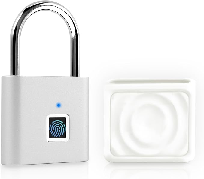 UMIKSMART Biometric Smart Lock, Keyless Fingerprint Padlock with USB Charging, Smart Lock Gift for Students, Gym Lockers, School Lockers, Luggage, Storage Boxes, Fences, Backpacks, Cabinets