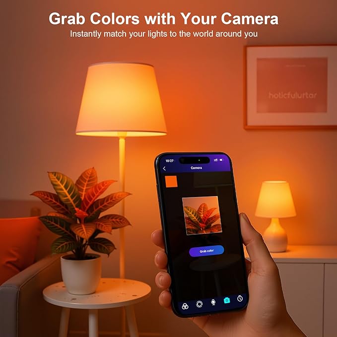 FRIDEKO HOME Smart Light Bulbs - Led Dimmible Color Changing Light Bulb for Home Works with Bluetooth Music Sync - A19 RGB Lightbulb for E26 Base with APP Control & Timer (2 Pack)