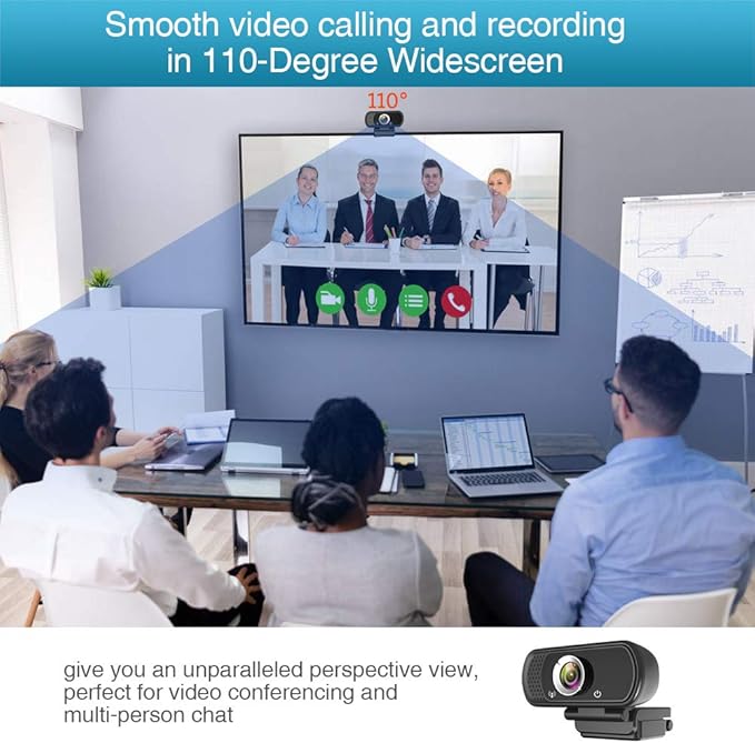 1080P Webcam with Microphone, HD Webcam Web Camera with Tripod Stand, Widescreen USB Computer Camera, Streaming Mic Web cam for Online Calling/Conferencing,Facetime/YouTube Desktop Laptop PC