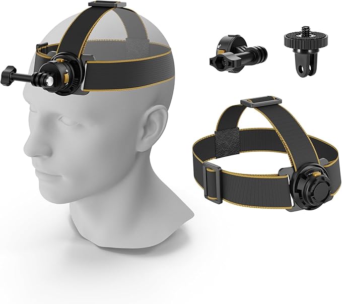 NEEWER Head Strap Mount for Action Camera, Magnetic Quick Release Head Mounted Head Belt Mount Compatible with GoPro Hero 13 12 11 10 9 8 DJI Osmo Insta360 for POV Video Vlog Live, GP20