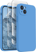 FireNova Designed for iPhone 13 Case, Silicone Upgraded [Camera Protection] Phone Case, Soft Anti-Scratch Microfiber Lining Inside, 6.1 inch, Blue