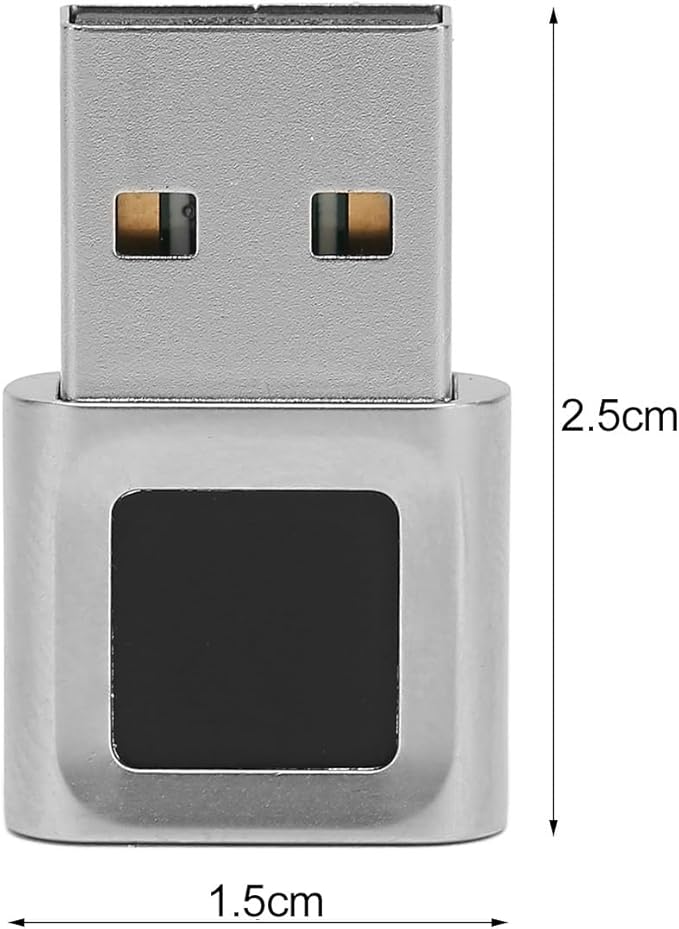 USB Fingerprint Reader Mini Fingerprint Scanner PC Dongle Windows Hello Fingerprint Reader for PC Laptop 360 Degree Touch Speedy Matching Biometric Portable USB Fingerprint Logger for Windows 10/11