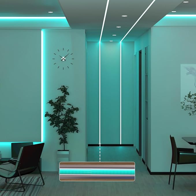 BTF-LIGHTING FCOB COB LED Strip Ice Blue 5mm Width UL Listed Super Narrow Flexible Uniform Light DC12V 16.4FT CRI 90+ Dimmable LED Ribbon for Bedroom Home Indoor Decor(No Adapter or Controller)