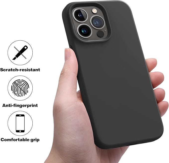 OTOFLY Designed for iPhone 13 Pro Max Case, Silicone Shockproof Slim Thin Phone Case for iPhone 13 Pro Max 6.7 inch (Black)