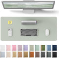 YSAGi Leather Desk Protector, Office Mat, Large Mouse Mat, Non-Slip PU Leather Blotter, Laptop Pad, Waterproof Writing Pad for Office and Home (Grayish Green, 23.6" x 13.8")