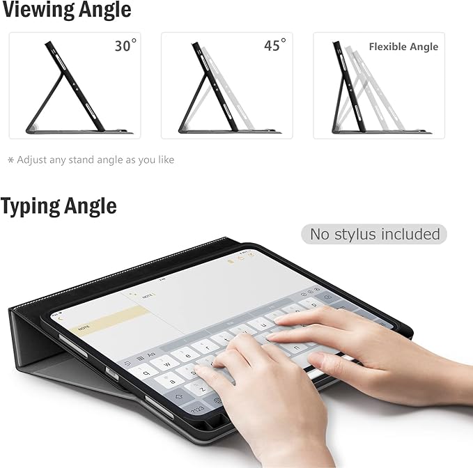 Antbox Case for iPad Pro 12.9'' 6th Generation (2022) 5th/4th/3rd Generation (2021/2020/2018), Built-in Pencil Holder Auto Sleep/Wake Function PU Leather Smart Cover (Black)