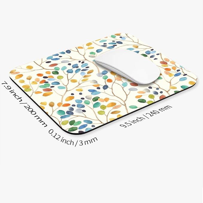 Square Mouse Pad Colorful Forest,Personalized Premium-Textured Custom Mouse Mat Design,Washable Mousepad Cloth,Non-Slip Rubber Base Computer Mouse Pads for Wireless Mouse