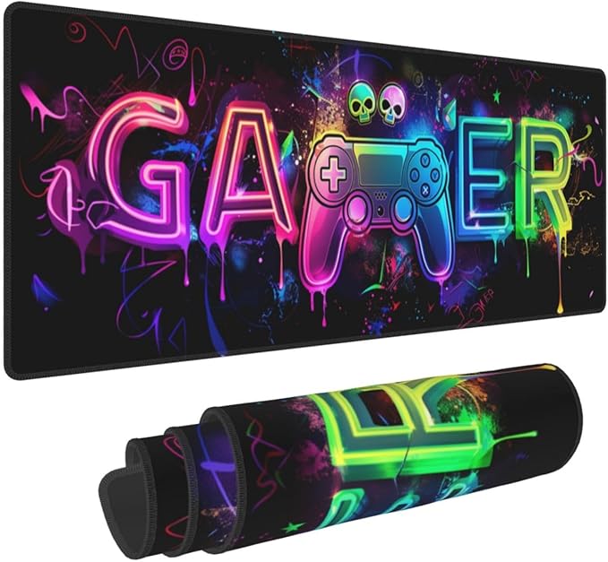 Mouse Pad Gaming - Large Mouse Pad for Desk with Waterproof Surface & Durable Design Desk Mat for Desktop & Office Accessories (Gamer)