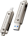 MOVE SPEED 64GB Thumb Drive, 400 MB/s Memory Stick with Type-C + USB 3.2 Gen1 Dual Port, High Speed Pendrive Compatible with 3.1/3.0/2.0 for iPhone 17/16/15 Series, Android, Mac/Pro/Air(1 Pack)