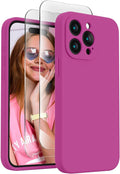 FireNova Designed for iPhone 15 Pro Max Case, Silicone Upgraded [Camera Protection] Phone Case, Soft Anti-Scratch Microfiber Lining Inside, 6.7 inch, Shocking Pink