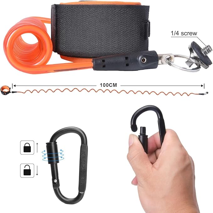 Action Camera Non-Slip Handler Floating Hand Grip Holder Mount + Steel-cored Safety Wrist Strap for GoPro Sony Insta360 Olympus Akaso Underwater Camcorder Diving Surfing Snorkeling Rafting Kayaking