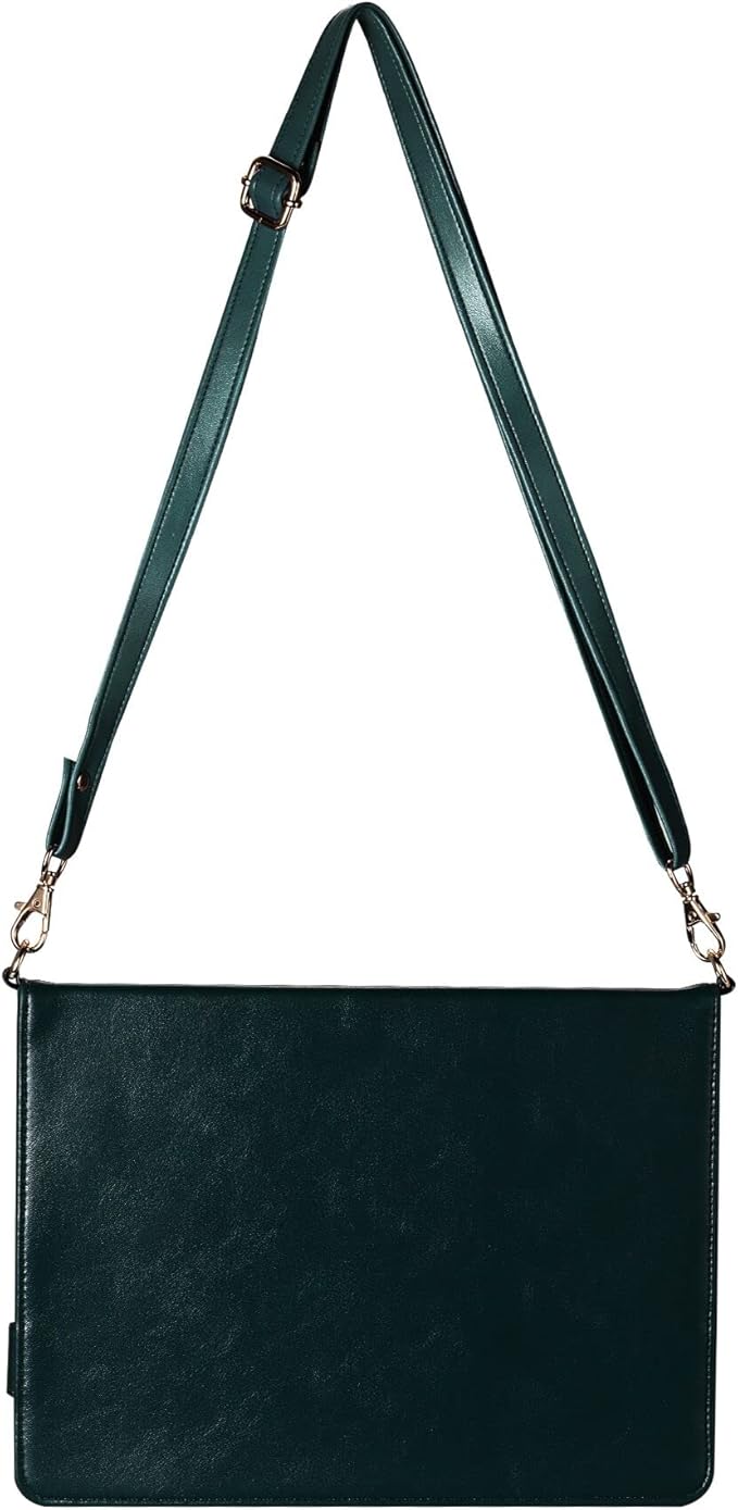Handbag Case for iPad mini 5th/4th/3th/2th/1st Generation, Techcircle Folio Stand PU Leather Crossbody iPad mini Cover with Hand Strap, Multiple Card Slots Envelope Pocket Wallet Case, Midnight Green