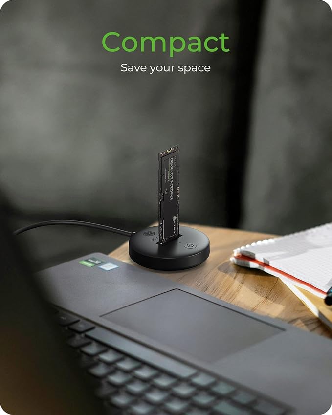 M.2 NVMe & SATA SSD Docking Station, ICY BOX 10Gbps M.2 NVME SSD Reader Adapter External for M Key and B+M Keys, Tool-Free, Size for M2 22110 2280 2260 2242 2230 Drive Docking Station