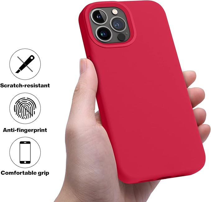 OTOFLY Designed for iPhone 13 Pro Max Case, Silicone Shockproof Slim Thin Phone Case for iPhone 13 Pro Max 6.7 inch (Red)